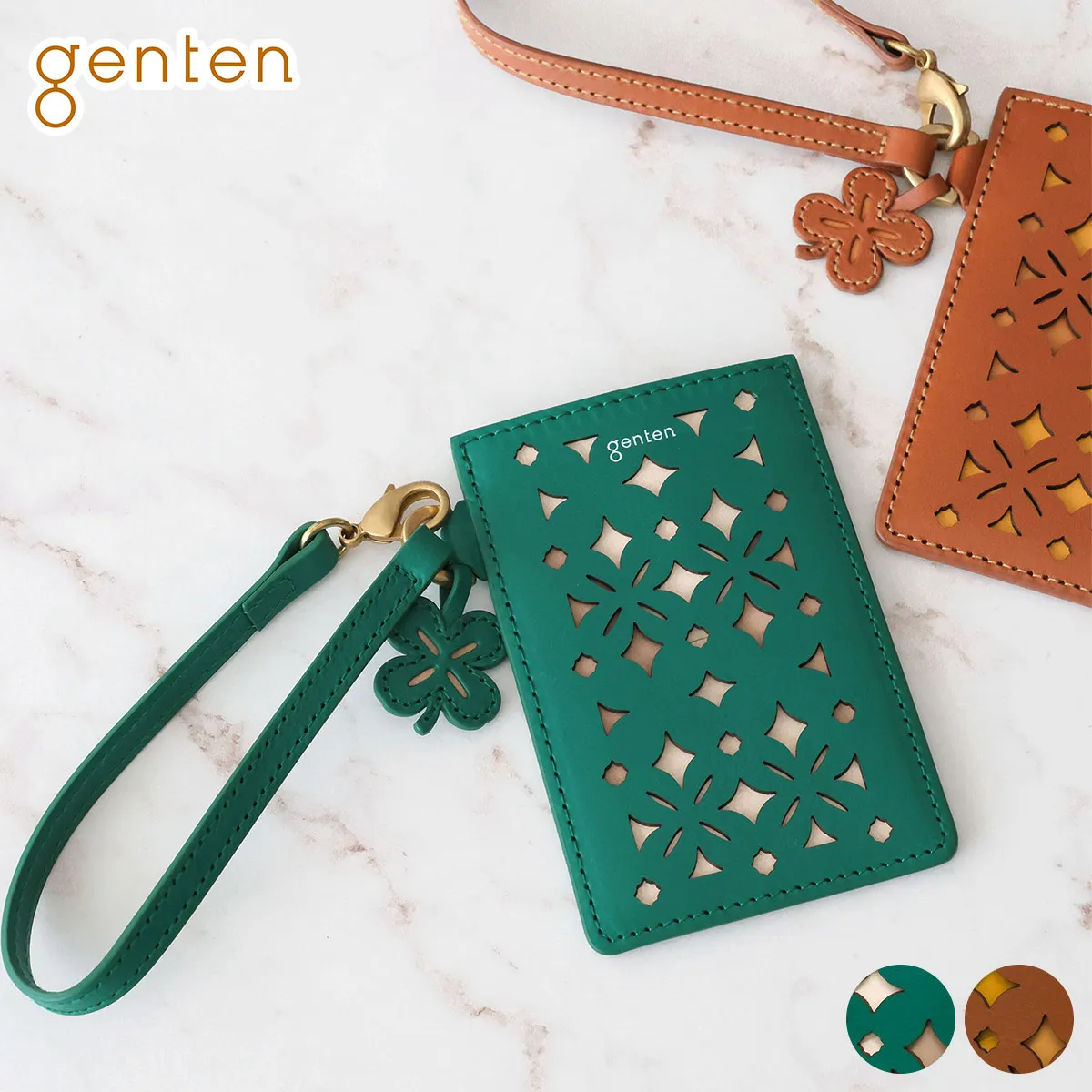 [ 2026年 春夏新作 ]  genten ゲンテン Quadrifoglio クアドリフォリオ パスケース 45038