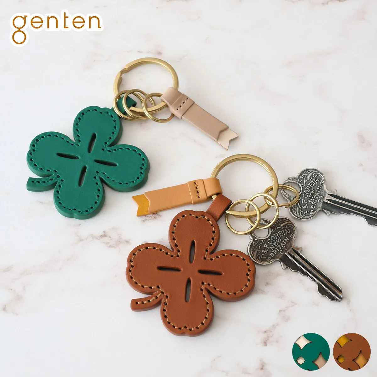 [ 2026年 春夏新作 ]  genten ゲンテン Quadrifoglio クアドリフォリオ キーホルダー 45039