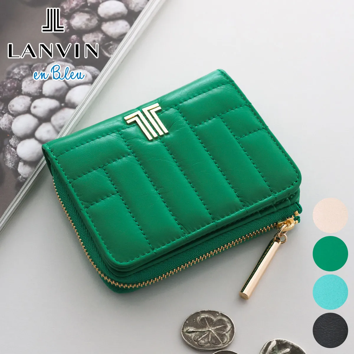 LANVIN en Bleu ランバン オン ブルー ベルシー 小銭入れ付き二つ折り財布 482662
