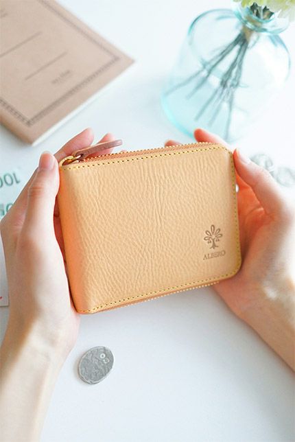 ALBERO アルベロ NATURE ナチュレ 小銭入れ付き二つ折り財布（ラウンドファスナー式） 5369