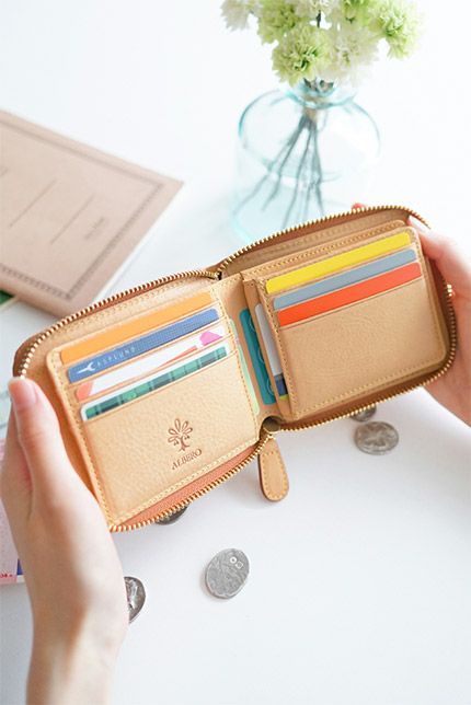 ALBERO アルベロ NATURE ナチュレ 小銭入れ付き二つ折り財布（ラウンドファスナー式） 5369