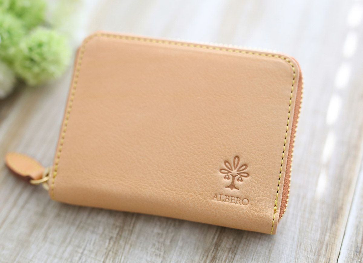 ALBERO アルベロ NATURE ナチュレ 小銭入れ付き二つ折り財布（ラウンドファスナー式） 5373