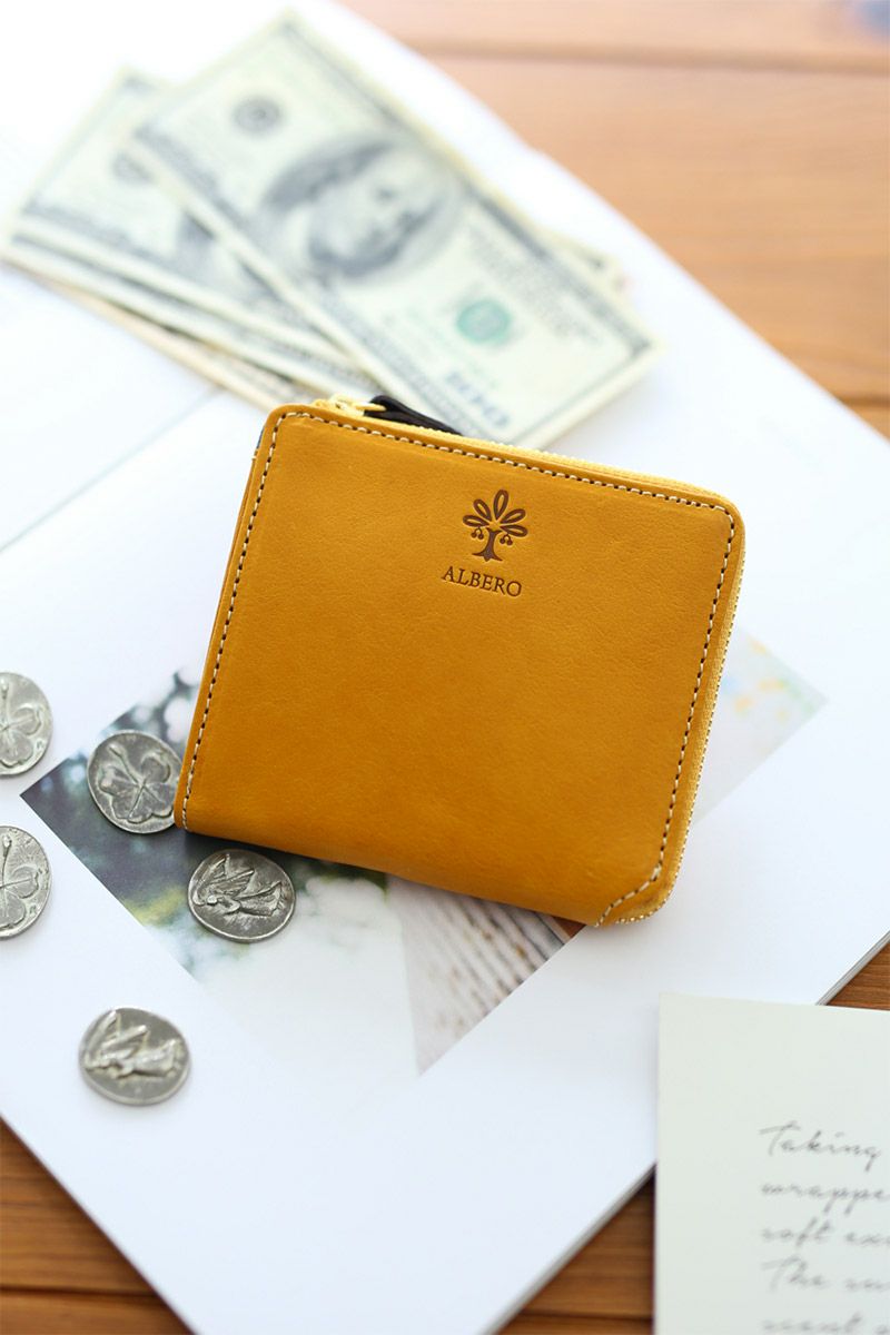 ALBERO アルベロ PIERROT ピエロ 小銭入れ付き二つ折り財布（L字ファスナー式） 6429