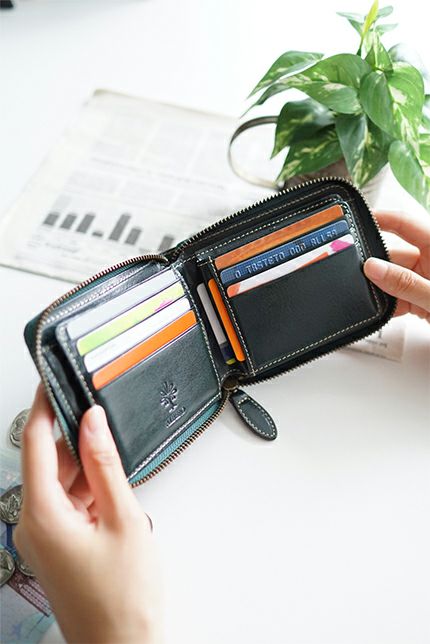 ALBERO アルベロ OLD MADRAS オールドマドラス 小銭入れ付き二つ折り財布（ラウンドファスナー式） 6525