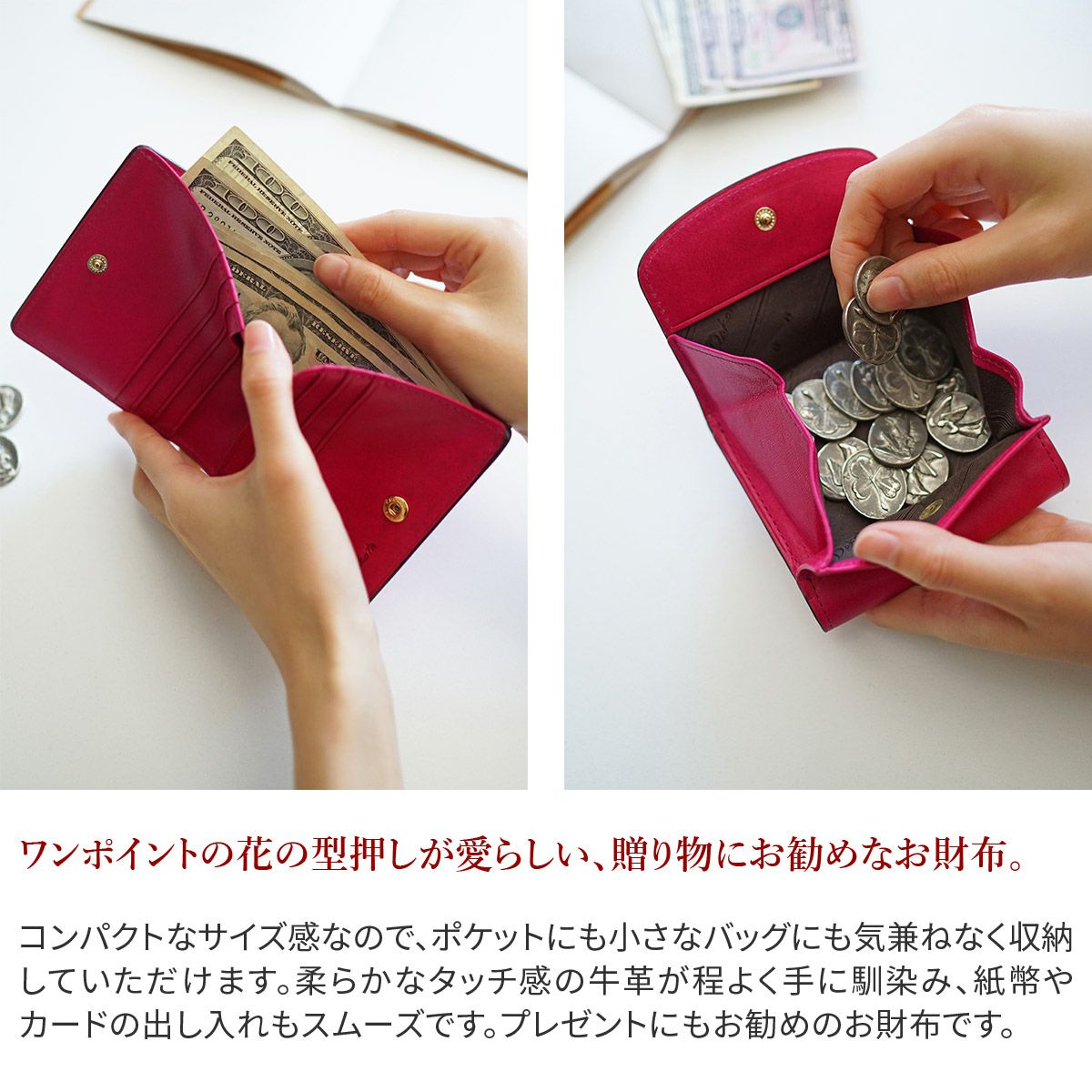 Dakota ダコタ バンビーナ 小銭入れ付き二つ折り財布 0036123