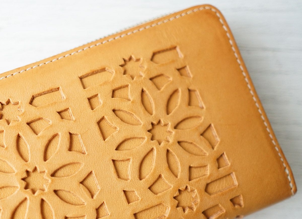 genten ゲンテン cut work カットワーク 小銭入れ付き長財布（L字ファスナー式） 40609(31633)