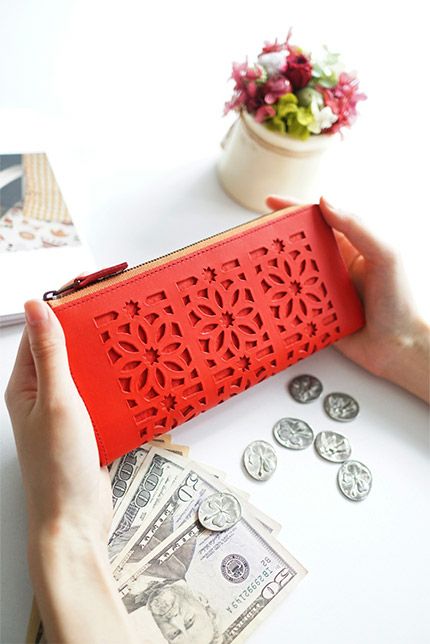 genten ゲンテン cut work カットワーク 小銭入れ付き長財布（L字ファスナー式） 40609(31633)