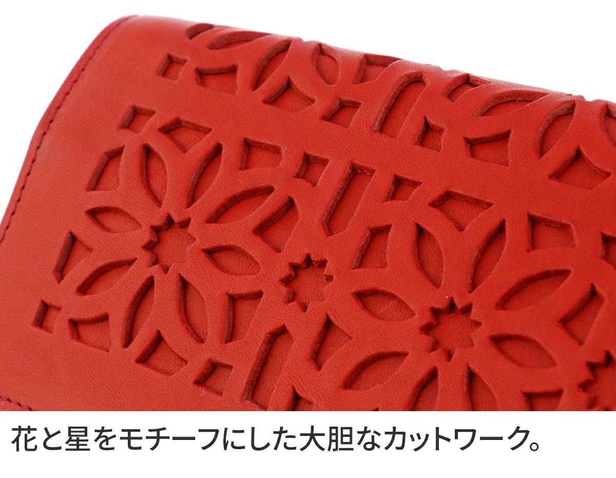 genten ゲンテン cut work カットワーク 小銭入れ付き長財布 40615