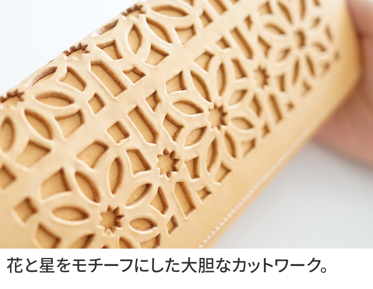 genten ゲンテン cut work カットワーク 小銭入れ付き長財布 40615