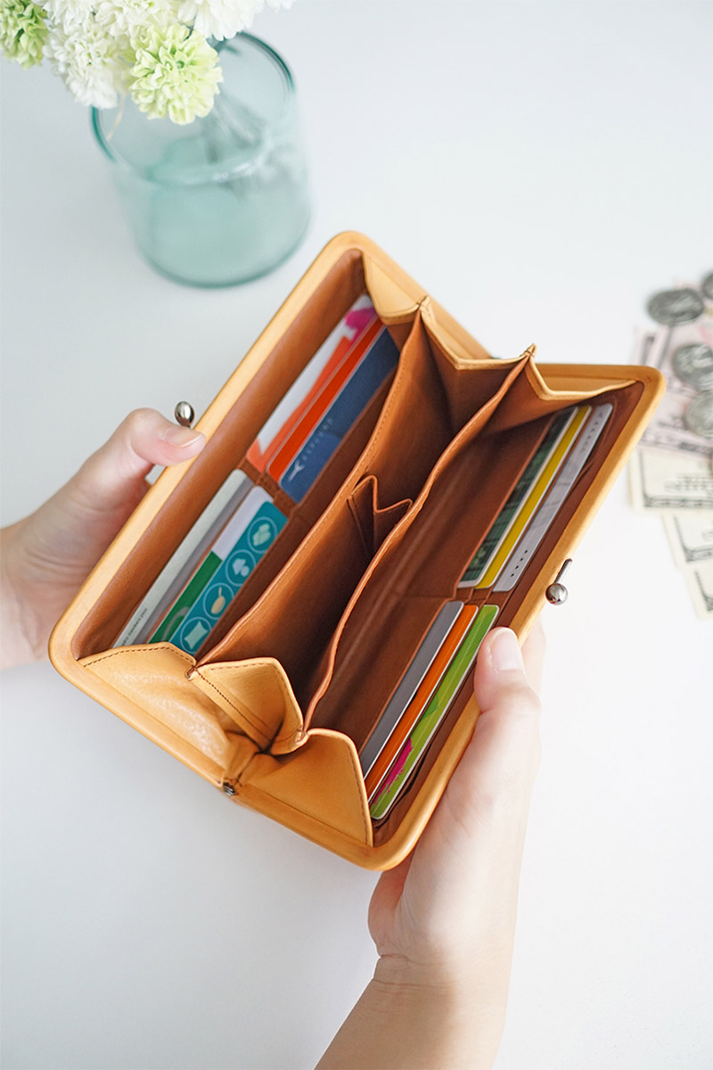genten ゲンテン cut work カットワーク がま口長財布 40618