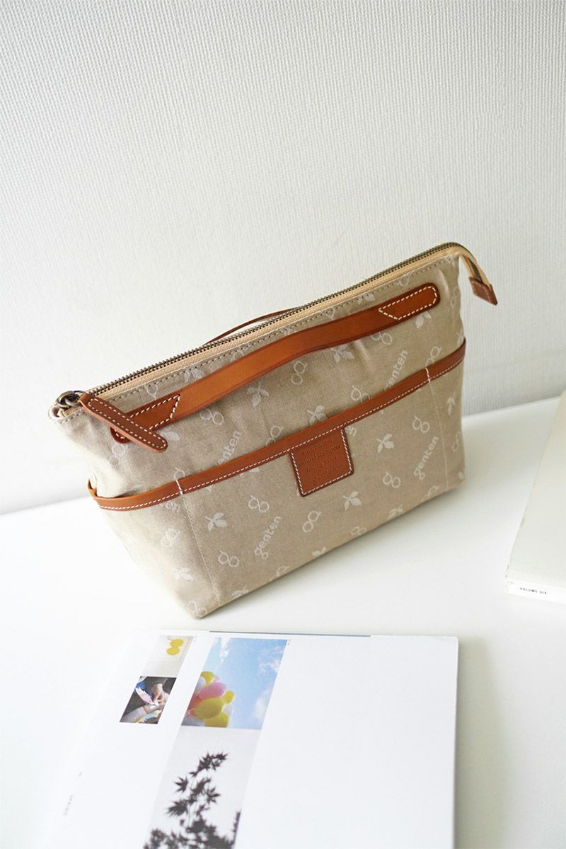 genten ゲンテン クロスパンチング インナースペース ポーチ バッグインバッグ・クラッチ(M) 40887 (40883)