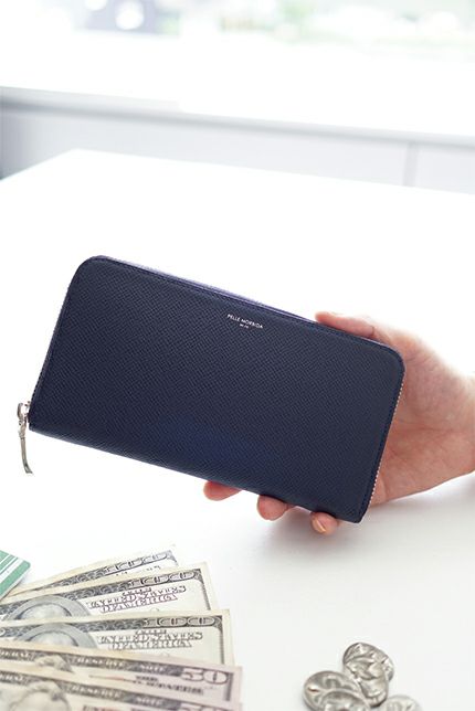 PELLE MORBIDA ペッレモルビダ Barca バルカ エンボスレザー ラウンドファスナー 小銭入れ付き 長財布 (中) PMO-BA311