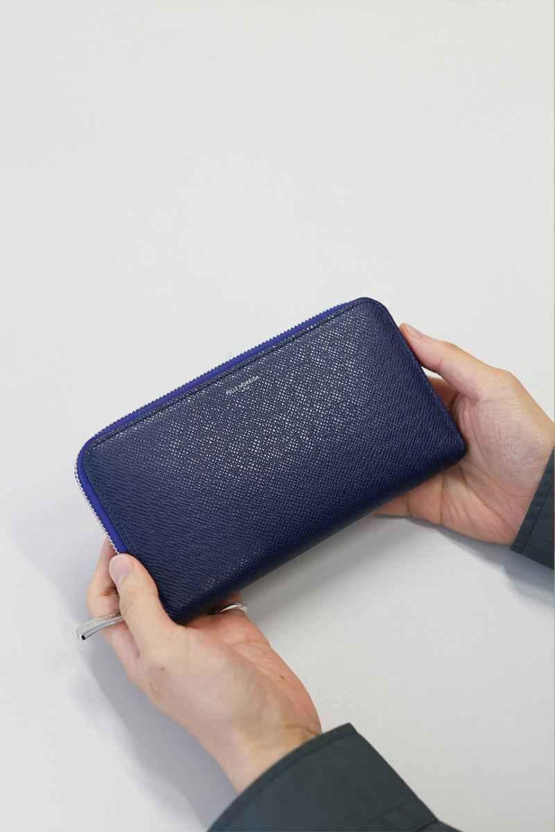 PELLE MORBIDA ペッレモルビダ Barca バルカ エンボスレザー ラウンドファスナー 小銭入れ付き 長財布 (中) PMO-BA311