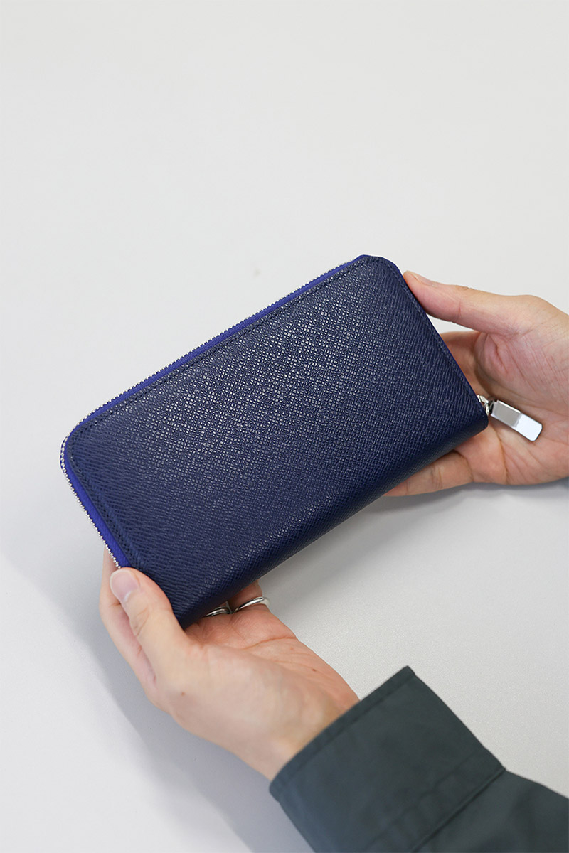 PELLE MORBIDA ペッレモルビダ Barca バルカ エンボスレザー ラウンドファスナー 小銭入れ付き 長財布 (中) PMO-BA311