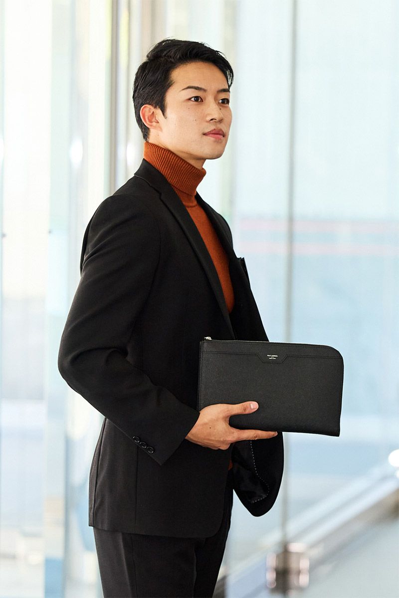 PELLE MORBIDA ペッレモルビダ Capitano キャピターノ エンボスレザー クラッチバッグ PMO-CA011