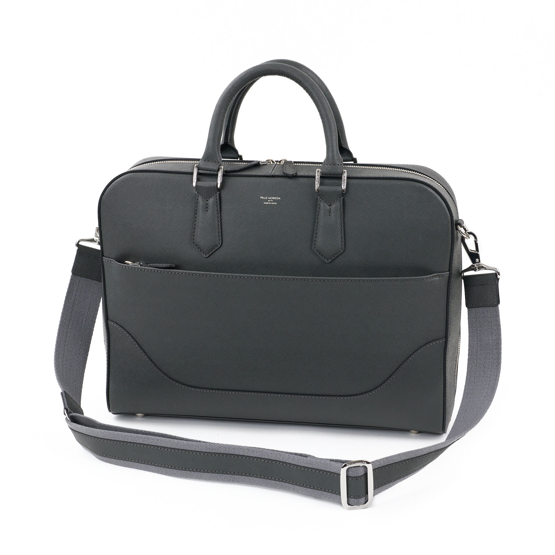 PELLE MORBIDA ペッレモルビダ Capitano キャピターノ エンボスレザー A4ブリーフケース 1室タイプ（ショルダーベルト付属） PMO-CA015