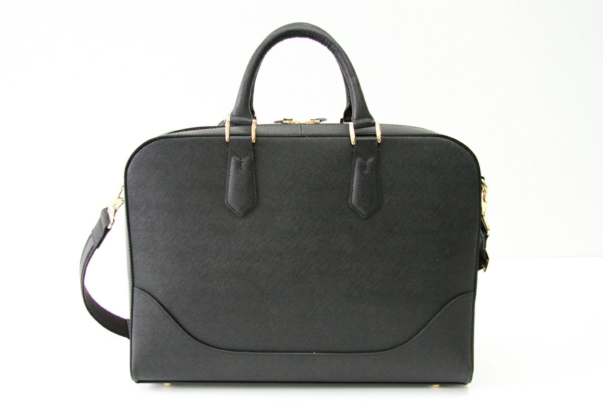 PELLE MORBIDA ペッレモルビダ <BR>Capitano キャピターノ エンボスレザー A4ブリーフケース 1室タイプ（ショルダーベルト付属） PMO-CA015BK