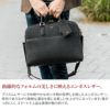 PELLE MORBIDA ペッレモルビダ <BR>Capitano キャピターノ エンボスレザー A4ブリーフケース 1室タイプ（ショルダーベルト付属） PMO-CA015BK