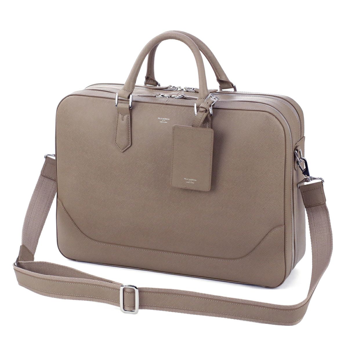 PELLE MORBIDA ペッレモルビダ Capitano キャピターノ エンボスレザー B4ブリーフケース 2室タイプ（ショルダーベルト付属） PMO-CA016