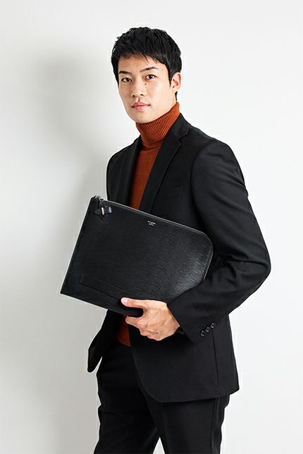 PELLE MORBIDA ペッレモルビダ Capitano キャピターノ エンボスレザー クラッチバッグ（L） PMO-CA204