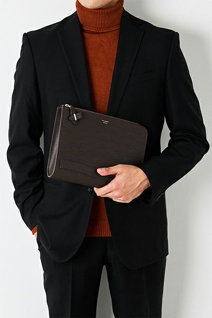 PELLE MORBIDA ペッレモルビダ Capitano キャピターノ エンボスレザー クラッチバッグ（M） PMO-CA205