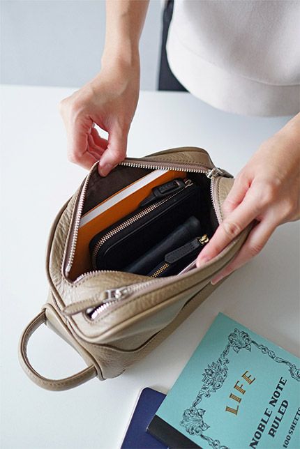 PELLE MORBIDA ペッレモルビダ Maiden Voyage メイデン ボヤージュ シュリンクレザー クラッチバッグ セカンドバッグ バッグインバッグ PMO-MB028