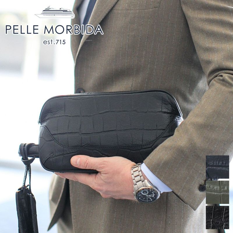 PELLE MORBIDA ペッレモルビダ Maiden Voyage メイデン ボヤージュ シュリンクレザー クラッチバッグ PMO-MB028AELE