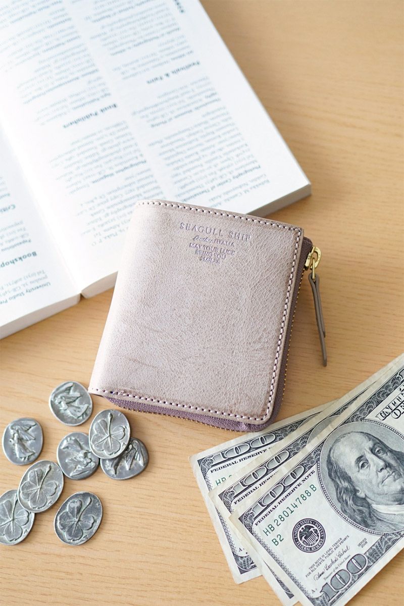 SEAGULL SHIP シーガルシップ ラペルラアズーラアラスカレザー 小銭入れ付きミニ財布（L字ファスナー） SZKM-33