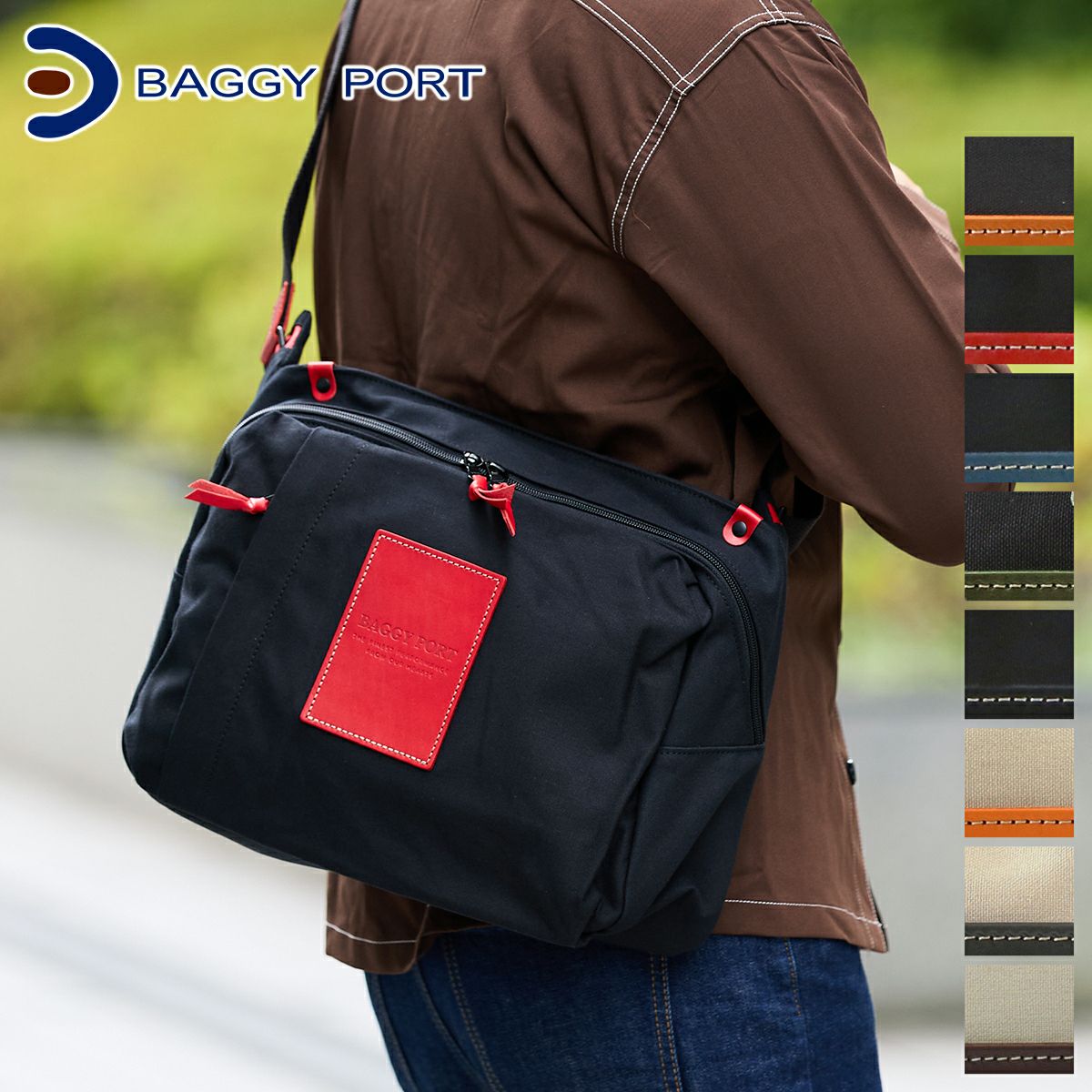 BAGGY PORT バギーポート 10号高密度帆布 BLACK ブラック メッセンジャーバッグ YNM-416