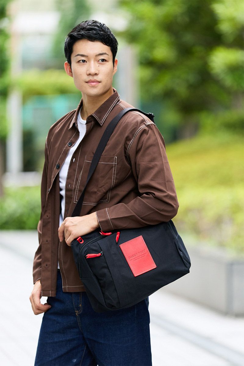 BAGGY PORT バギーポート 10号高密度帆布 BLACK ブラック メッセンジャーバッグ YNM-416