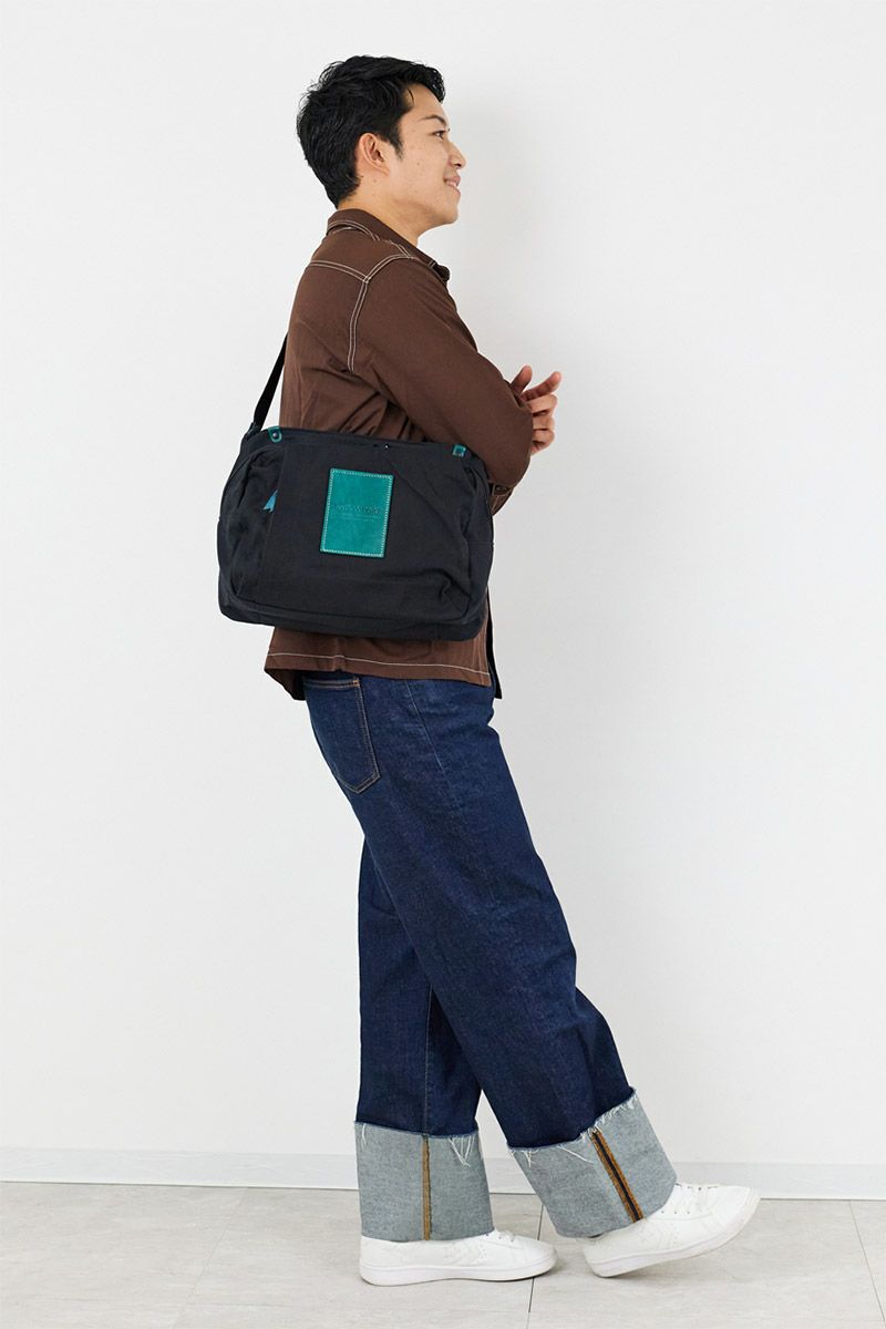 BAGGY PORT バギーポート 10号高密度帆布 BLACK ブラック メッセンジャーバッグ YNM-416