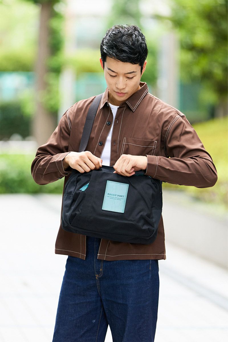 BAGGY PORT バギーポート 10号高密度帆布 BLACK ブラック メッセンジャーバッグ YNM-416