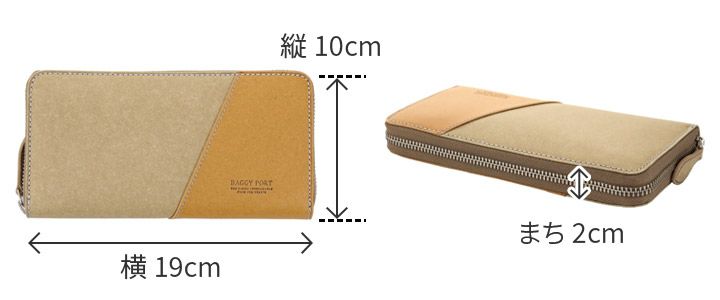 BAGGY PORT バギーポート リサイクルレザー 小銭入れ付き長財布（ラウンドファスナー式） ZKM-600