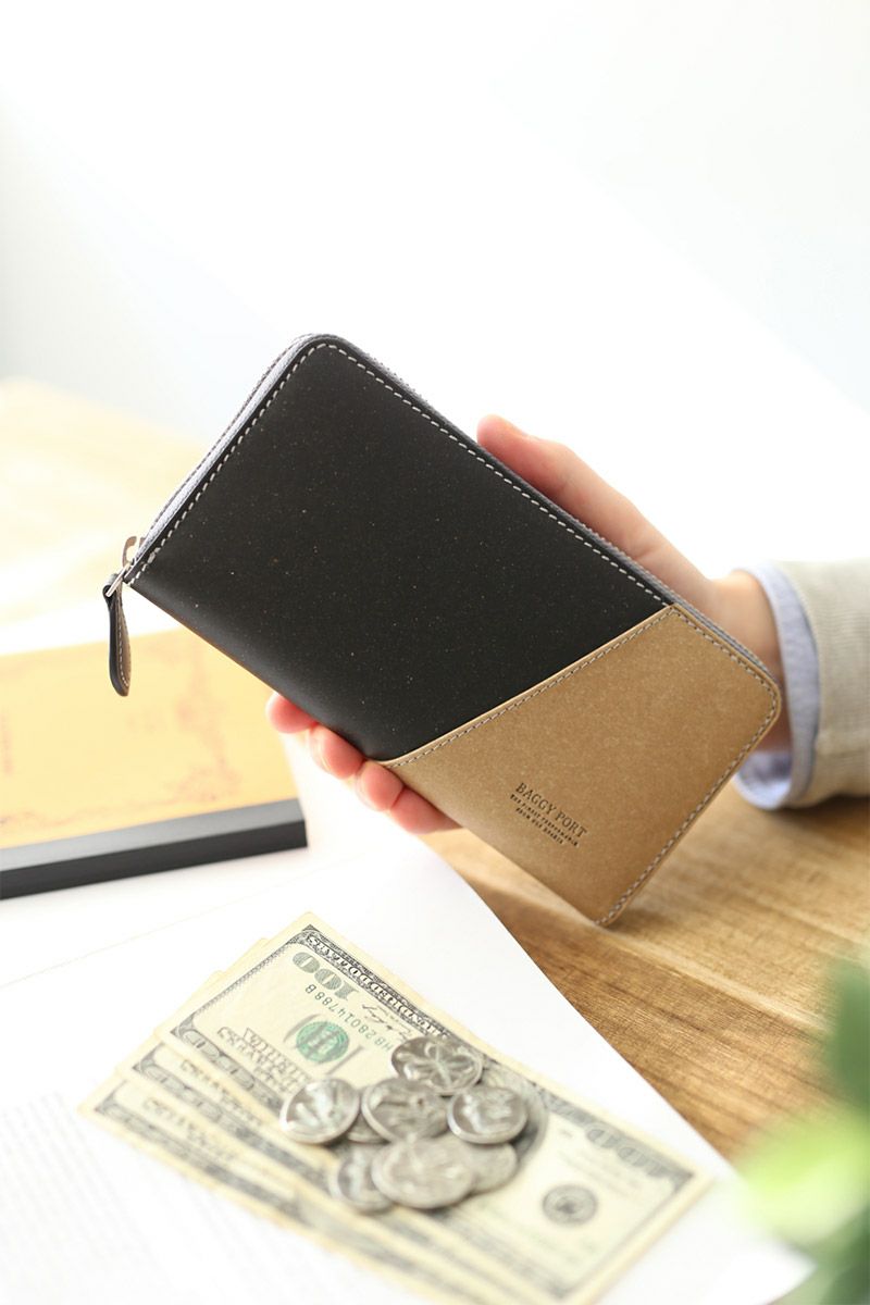 BAGGY PORT バギーポート リサイクルレザー 小銭入れ付き長財布（ラウンドファスナー式） ZKM-600