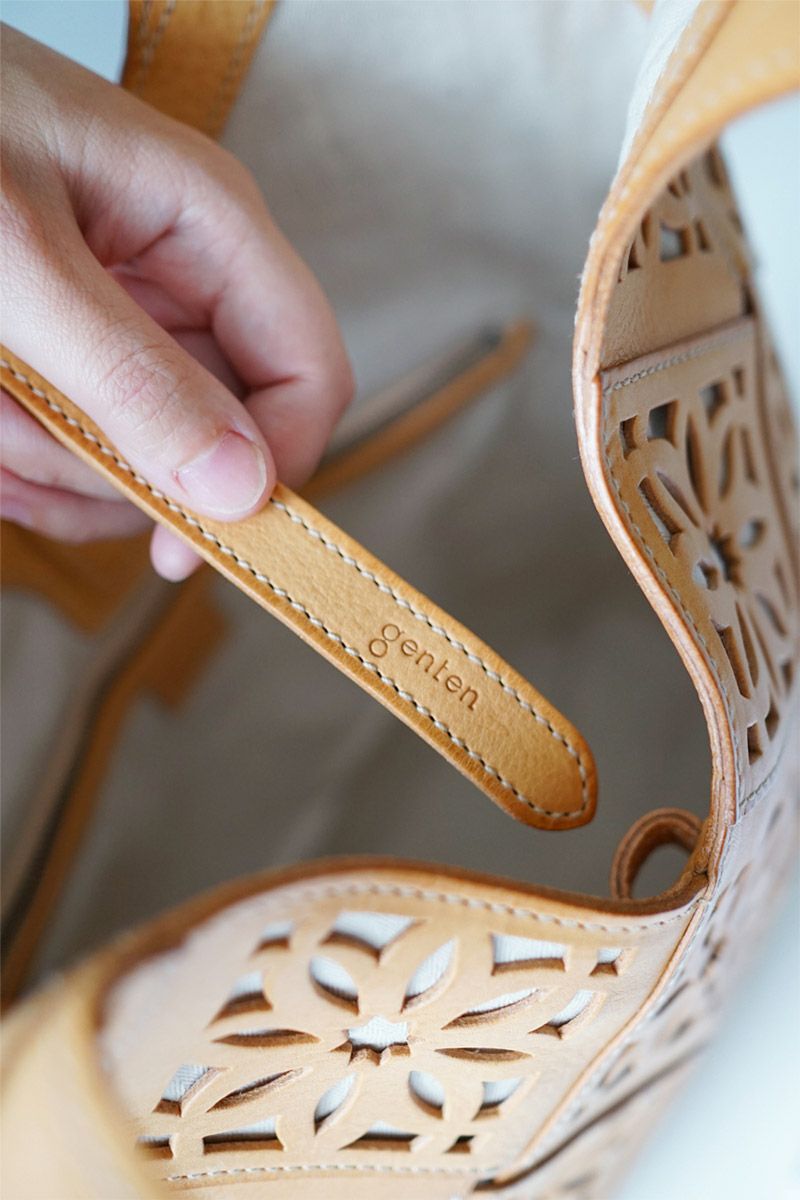 genten ゲンテン サスティナブルカットワーク トートバッグ(大) 42960