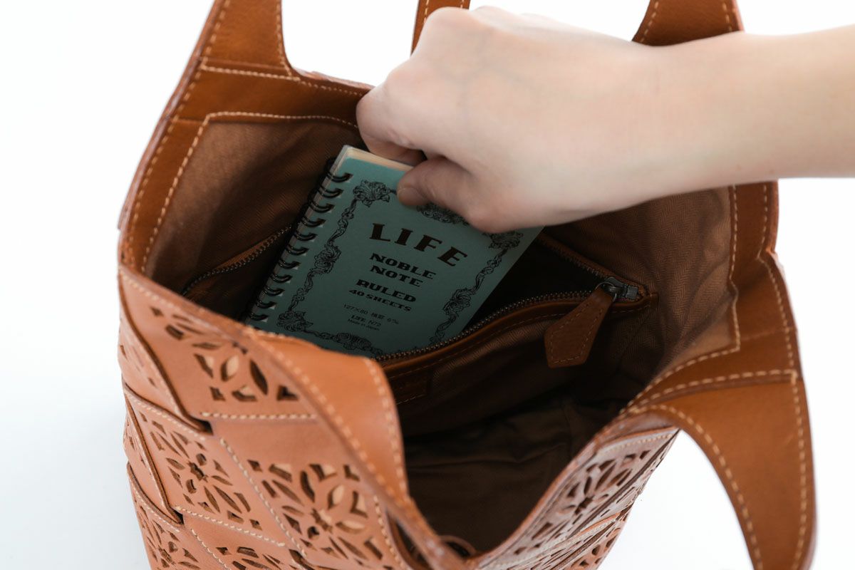 genten ゲンテン サスティナブルカットワーク トートバッグ(中) 42961