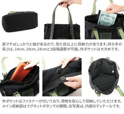 BAGGY PORT バギーポート 10号高密度帆布 BLACK ブラック トートバッグ（小） YNM-418