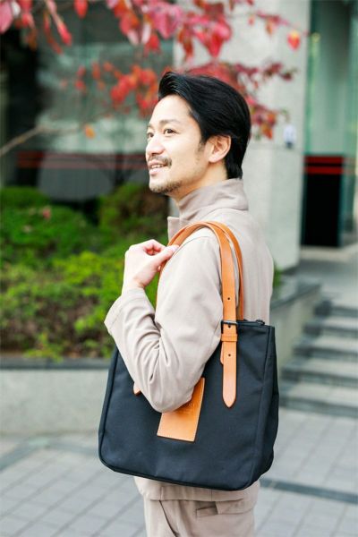 BAGGY PORT バギーポート 10号高密度帆布 BLACK ブラック トートバッグ（小） YNM-418