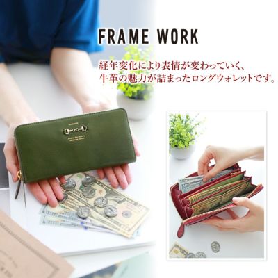 FRAME WORK フレームワーク ビット 小銭入れ付き長財布（ラウンドファスナー式） 0044012