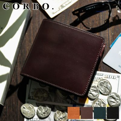 CORBO. コルボ -SLATE- Horween shell cordovan スレート ホーウィンシェルコードバン 小銭入れ付き二つ折り財布 1LL-1501