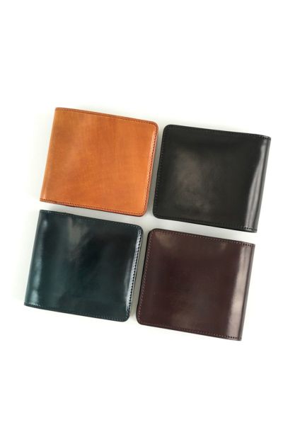 CORBO. コルボ -SLATE- Horween shell cordovan スレート ホーウィンシェルコードバン 小銭入れ付き二つ折り財布 1LL-1501