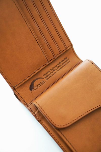 CORBO. コルボ -SLATE- Horween shell cordovan スレート ホーウィンシェルコードバン 小銭入れ付き二つ折り財布 1LL-1501