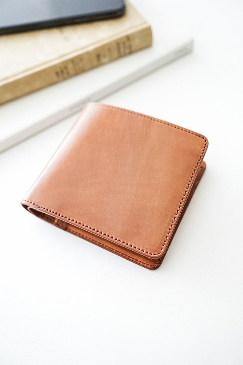 CORBO. コルボ -SLATE- Horween shell cordovan スレート ホーウィンシェルコードバン 小銭入れ付き二つ折り財布 1LL-1501