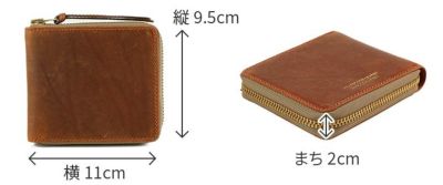 BAGGY'S ANNEX バギーズアネックス OILED CLASSIC 小銭入れ付き二つ折り財布（ラウンドファスナー式） LZKM-3002