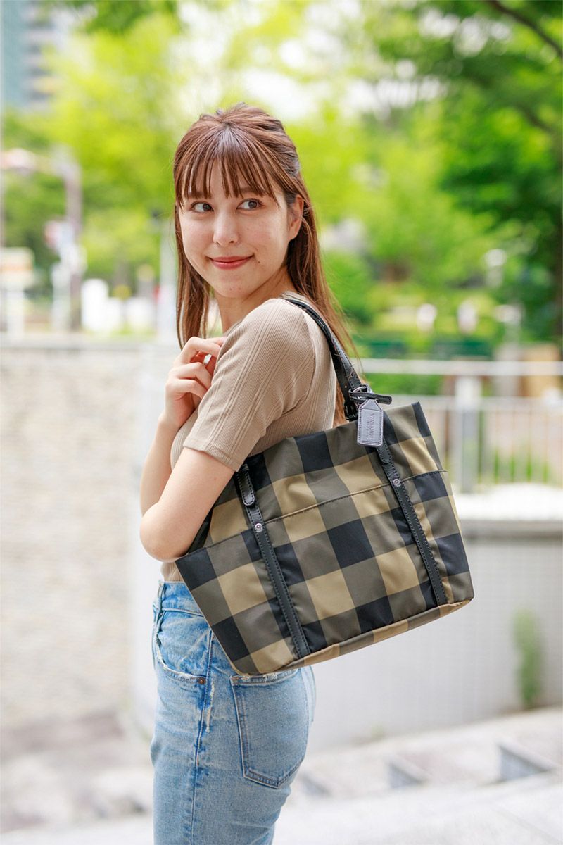 BEAU DESSIN S.A. ボーデッサン チュール チェック柄 トートバッグ