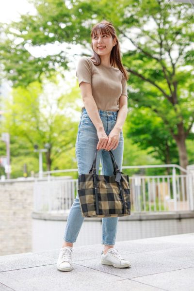 BEAU DESSIN S.A. ボーデッサン チュール チェック柄 トートバッグ CK2781
