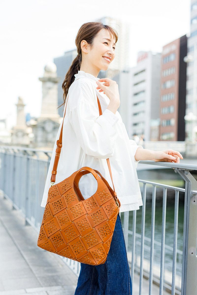 genten ゲンテン サスティナブルカットワーク 2WAYショルダーバッグ 44054 (42964)