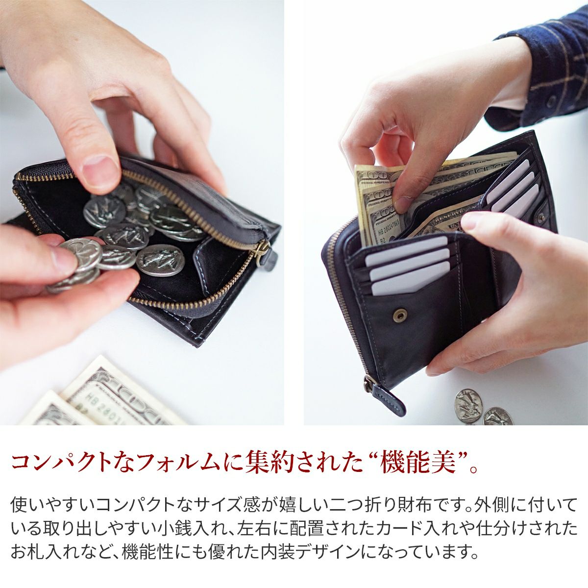 Dakota BLACK LABEL ダコタ ブラックレーベル ガウディ 小銭入れ付き二つ折り財布 0626801