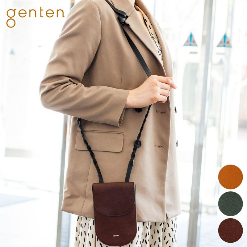 genten ゲンテン がま口 ショルダーバッグ スマホ ミニバッグ レザー genten ゲンテン がま口 ショルダーバッグ スマホ ミニバッグ レザー