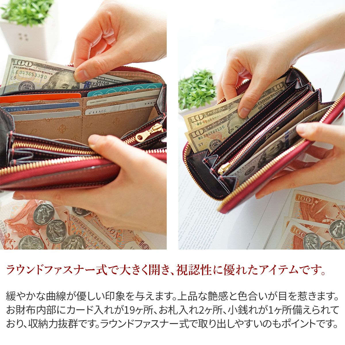 Dakota ダコタ チェルキオ 小銭入れ付き長財布 ラウンドファスナー式 0030523